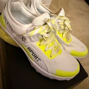 White & Neon Yellow PLEIN Sport Sneakers